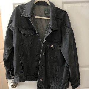 Black oversized denim jacket